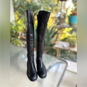 Blondo Olivia Black Leather Over The Knee Waterproof Boots Size  9